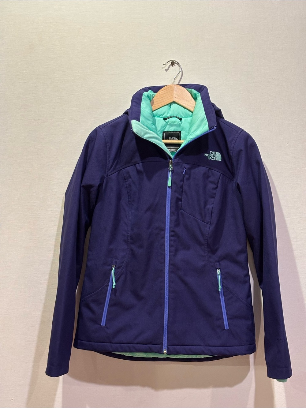 The North Face Navy Ski Jacket with Mint Lining